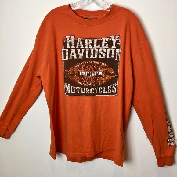 Harley Davidson Other - Harley Davidson long sleeve tee shirt XL orange